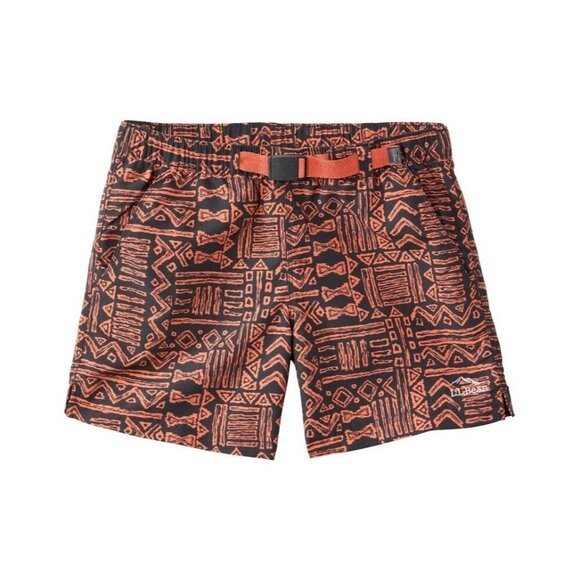 L.L. Bean Men's Classic Supplex Sport Swimsuit Belted Orange Black Tribal 2X - Picture 1 of 10